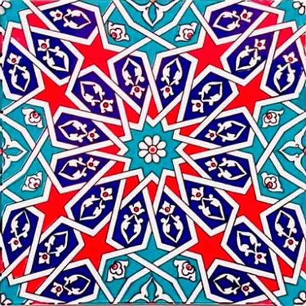 20x20 cm Çini Karo D-28 Kırmızı